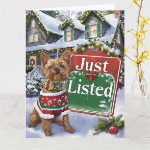 Carte Jour de Noël de l'Australien Terrier Dog