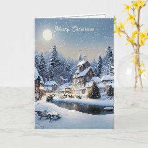 Carte Jour de Noël d'hiver Country Village