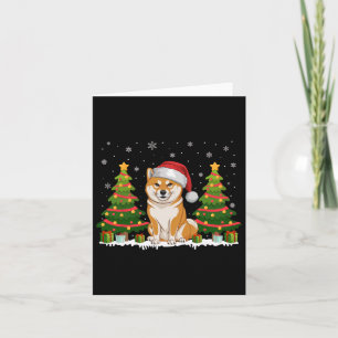Carte Jour de Noël Lumières Arbre Shiba Inu Chien Noël N