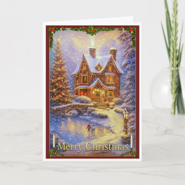 Carte Jour de Noël sur l'étang (Devant)