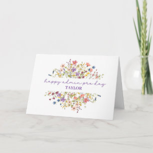 Carte Jour de personnalisation Admin Pro Fleurs sauvages