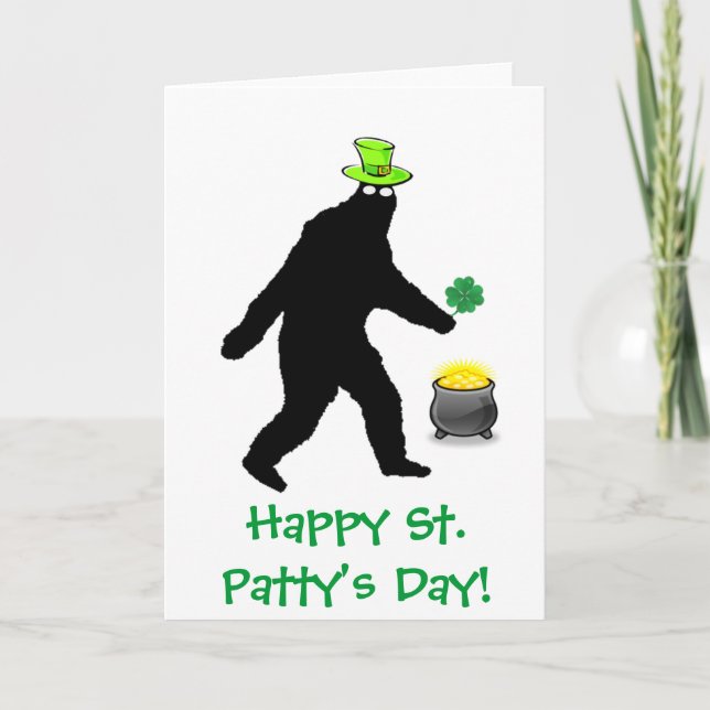 Carte Jour de St Patty heureuse de Bigfoot (Devant)