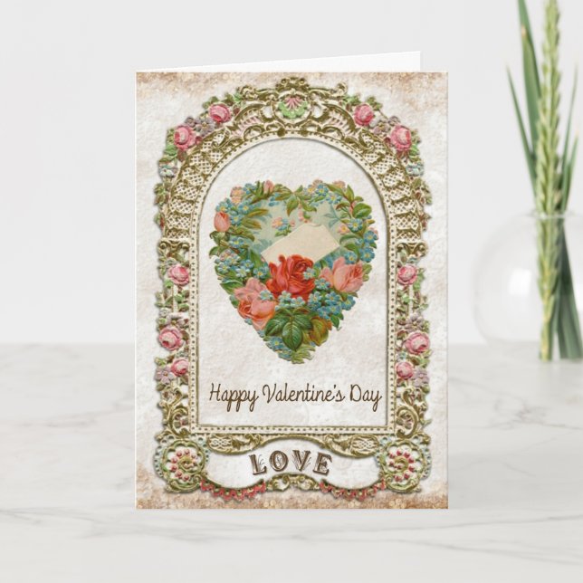 Carte Jour de Valentines d'Amour vintage (Devant)