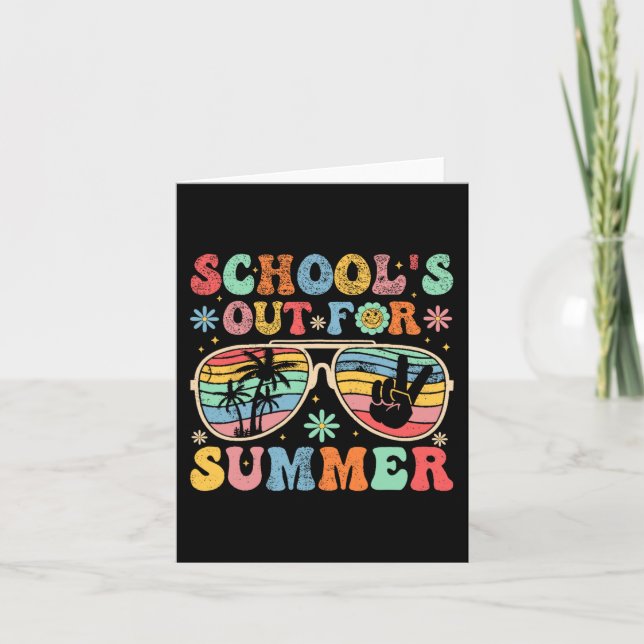 Carte Jour d'école Groovy Les cours sont finis pour l'ét (Devant)