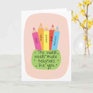 Carte Jour des enseignants Appréciation   Merci