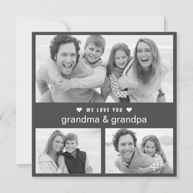 Carte Jour des grands-parents moderne Photo noir et blan (Devant)