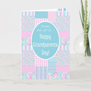Carte Jour des grands-parents rose de Patchwork De nous 