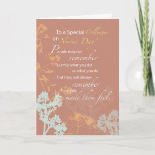 Carte Jour des Infirmières, Brown, Fleurs sauvages