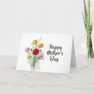 Carte Jour des mères de l'aquarelle florale moderne Pers