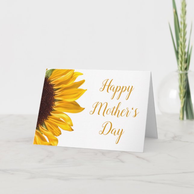 Carte Jour des mères de tournesol jaune or (Devant)
