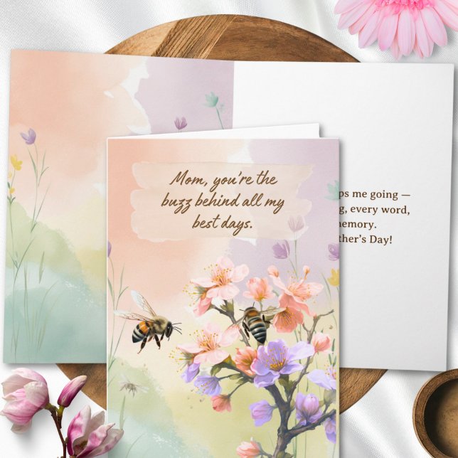 Carte Jour des mères florales joyeuses et élégantes (Créateur téléchargé)