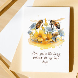 Carte Jour des mères joyeuses Floral Script Moderne