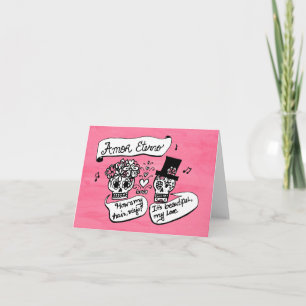 Carte Jour des morts "Amor Eterno" Dia de los Muertos