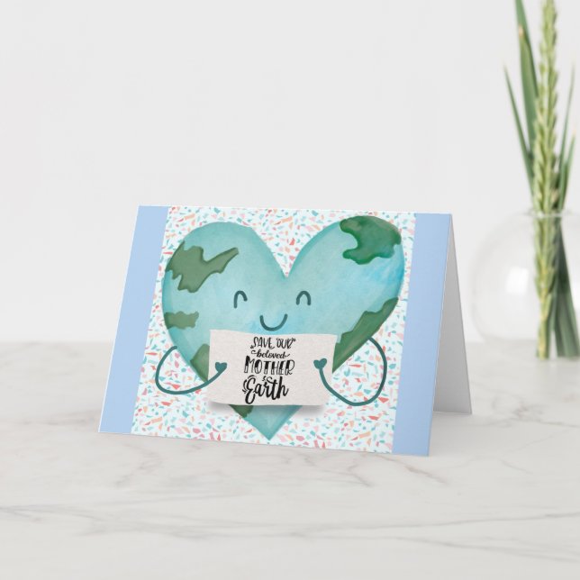 Carte Jour des terres mignon Sauvez notre planète (Devant)