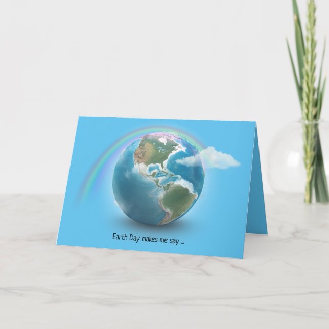 Carte Jour des terres- planète Terre avec arc-en-ciel (Devant)