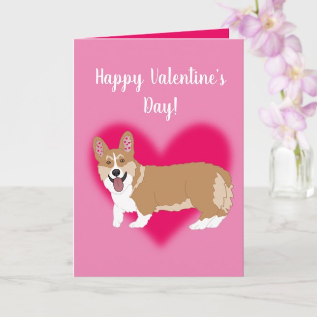 Carte Jour des Valentines Corgi (Orchidée)