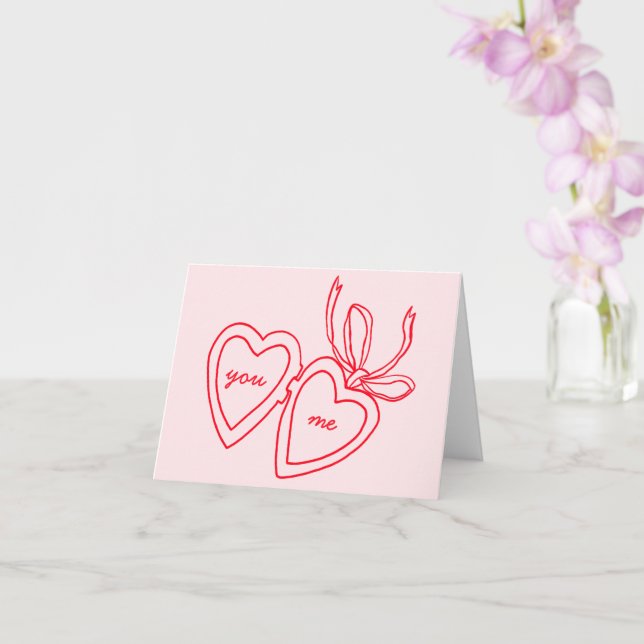 Carte Jour des Valentines de Doodle de Coeur Whimsical (Orchidée)