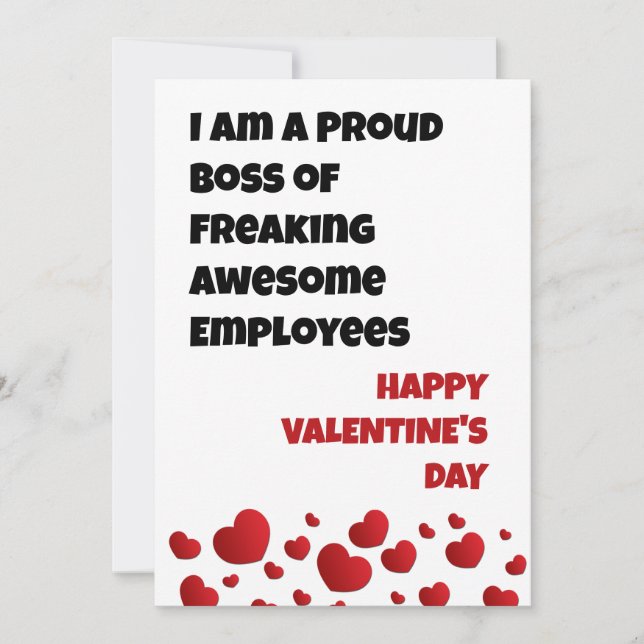 Carte Jour des Valentines des employés amusants (Devant)