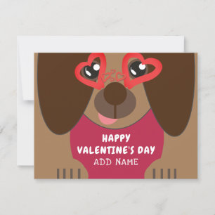 Carte Jour des Valentines personnalisées du chien mignon
