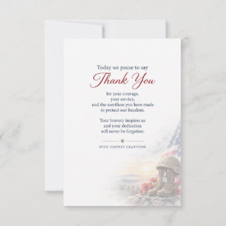 Carte Jour des vétérans Merci pour votre service Patriot