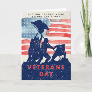 Carte Jour des vétérans Thème patriotique Iwo Jima