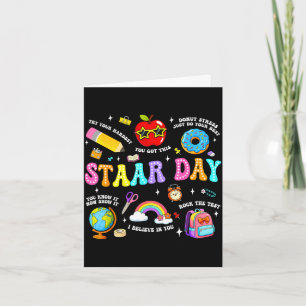 Carte Jour d'examen Staar professeur élève positif ensei