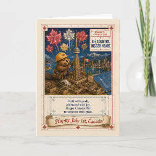 Carte Jour du Canada Constructeur de castor Tour CN Art