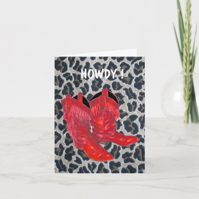 Carte Jour du howdy Boots rouges (Devant)