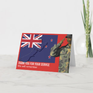 Carte JOUR DU SOUVENIR EN Nouvelle-Zélande Forces armées