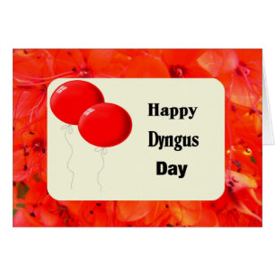 Carte Jour Dyngus Ballons rouges et frontière