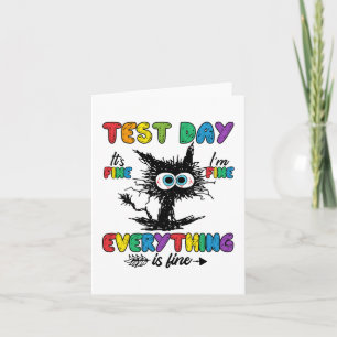 Carte Jour Funny Stress Chat Enseignant Enfants Étudiant