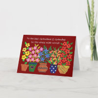 Carte Jour Grand-Parents - Flower Power