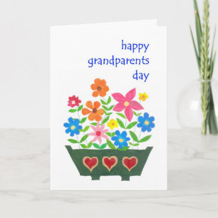 Carte Jour Grand-Parents - Flower Power