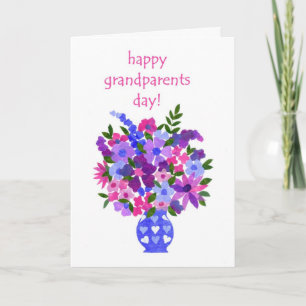 Carte Jour Grand-Parents - Flower Power