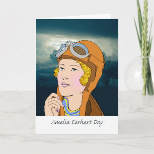 Carte Jour heureux d'Amelia Earhart, Aviatrix, pilote