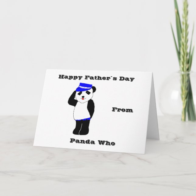 Carte Jour heureux du ` s de père de panda (Devant)