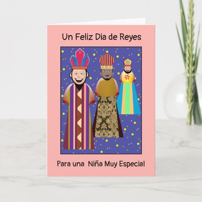 Carte Jour heureux Rois Magicien Enfant (Devant)