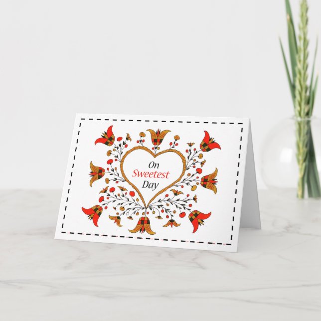 Carte Jour le plus doux avec coeur et fleurs, Pennsylvan (Devant)