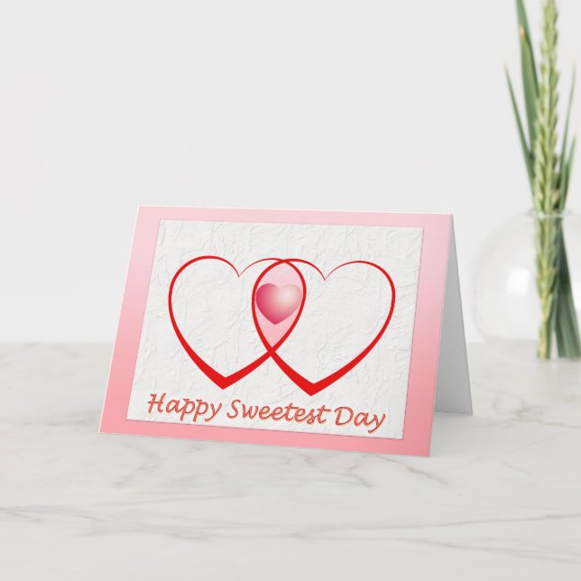 Carte Jour le plus doux et heureux Deux Coeurs (Devant)