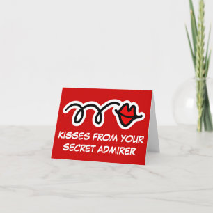 Carte Jour Valentines amusante   Baisers de l'admi