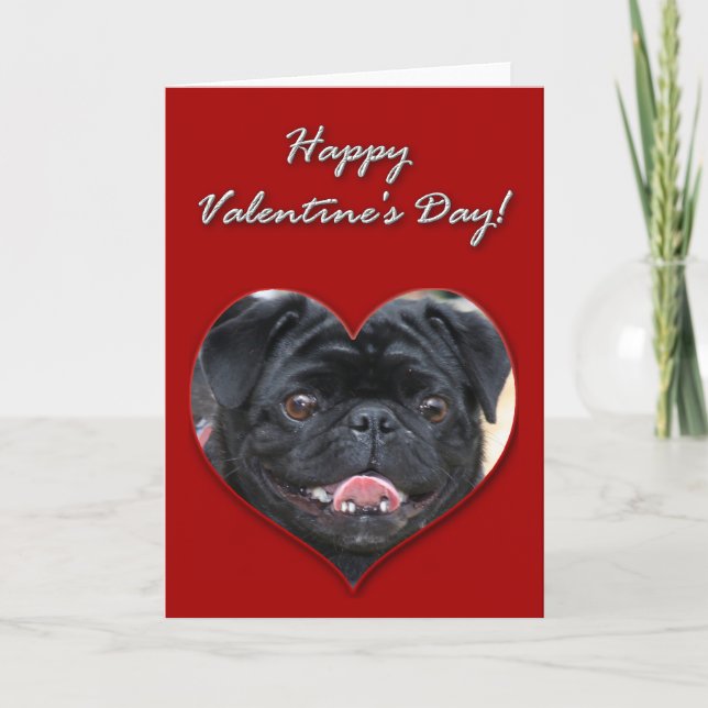 Carte Jour Valentines Carlin noir (Devant)