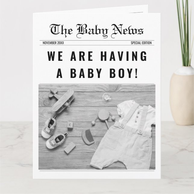 Carte Journal C'est un bébé garçon Révélation de genre (Devant)