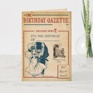 Carte Journal d'anniversaire vintage