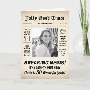 Carte Journal de 50e anniversaire, Ajouter une photo, Pe