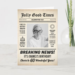 Carte Journal de 60e Anniversaire, Ajouter une Photo, Pe
