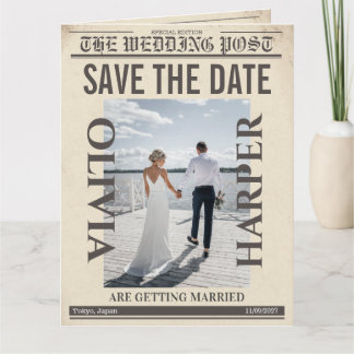 Carte Journal de mariage personnalisé « Save the Date »