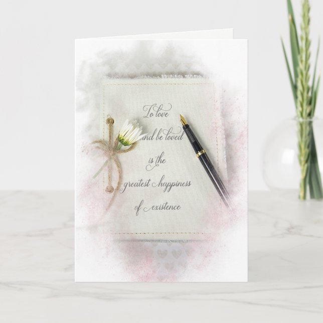 Carte Journal mariage avec marguerite et stylo (Devant)