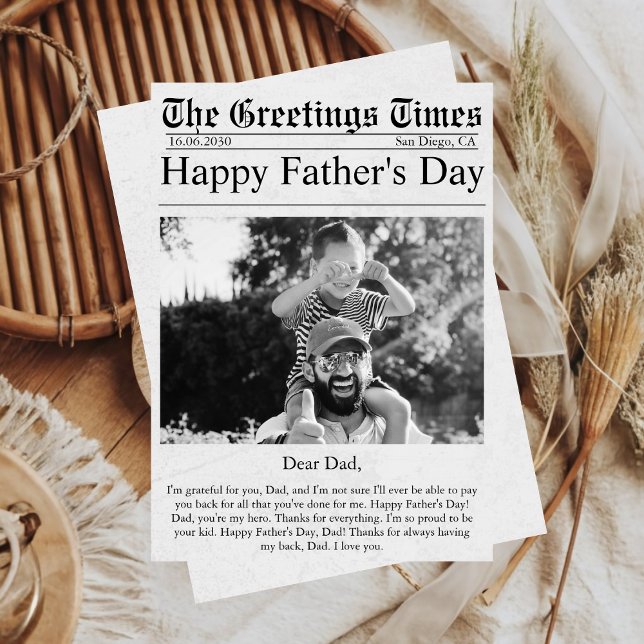 Carte Journal Unique Fun Photo Happy Fête des pères Car (Créateur téléchargé)