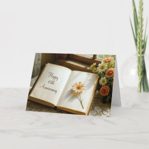 Carte Journal vintage ouvert 45e anniversaire