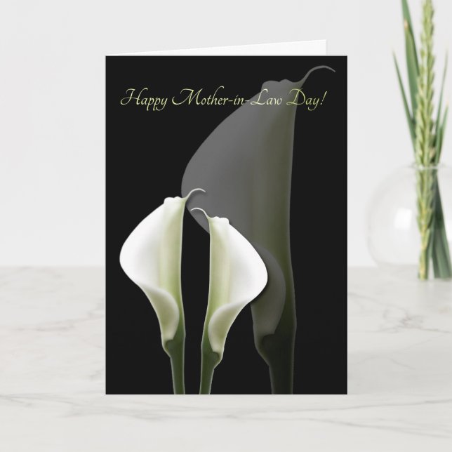 Carte Journée de la belle-mèreCarte blanche Calla Lily (Devant)